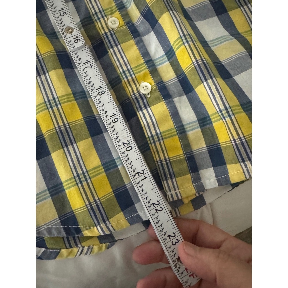 Wrangler Boys Yellow Plaid Short Sleeve Shirt / Size M (8) / Sku0094 - Picture 7 of 10